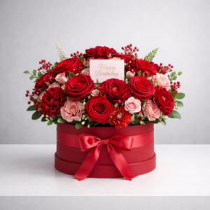 hộp hoa sinh nhật Đỏ sang trọng