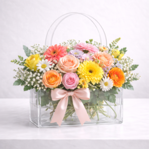 giỏ hoa mica pastel Đa sắc