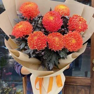 bó hoa mẫu Đơn vintage cam