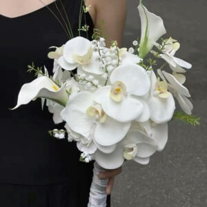 bó hoa lan sang trọng trắng