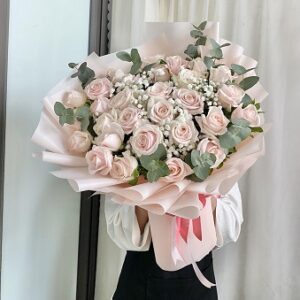 bó hoa hồng pastel đẹp