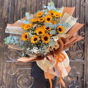 bó hoa hướng dương hiện Đại cam