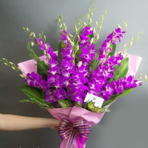 bó hoa lan vintage tím