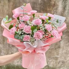 bó hoa cẩm chướng sang trọng pastel