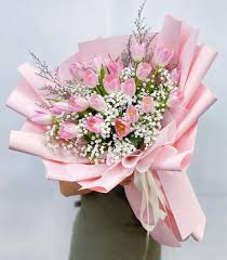 bó hoa tulip sang trọng hồng